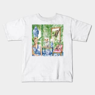 Keeping the balance right, whimsical watercolor art Kids T-Shirt